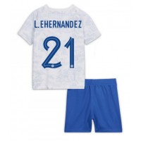 Frankrike Lucas Hernandez #21 Fotballklær Bortedraktsett Barn VM 2022 Kortermet (+ korte bukser)